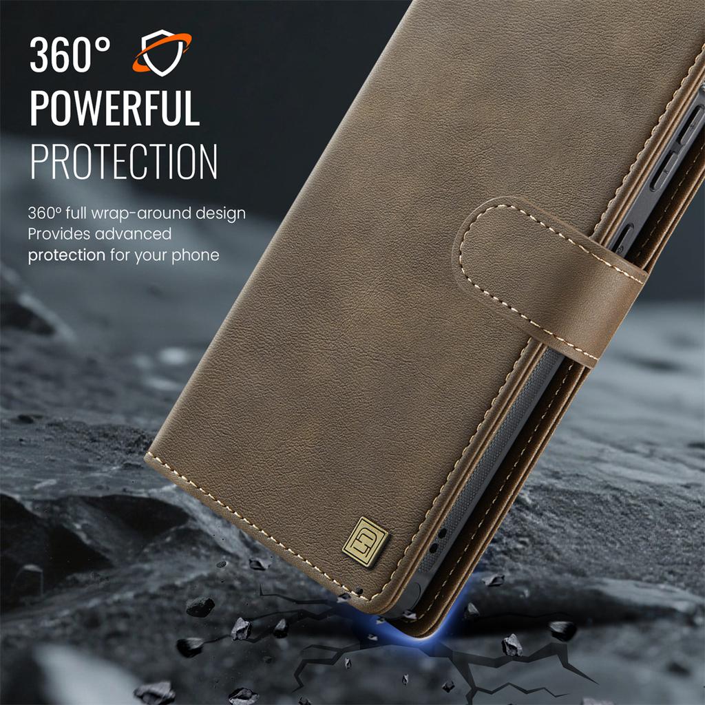 2-in-1 Magnetic Detachable Wallet Case for Samsung Galaxy S25/S25 Plus/S25 Ultra/S25 Edge - PU Leather, Card Slots, Wireless Charging, 360° Protection