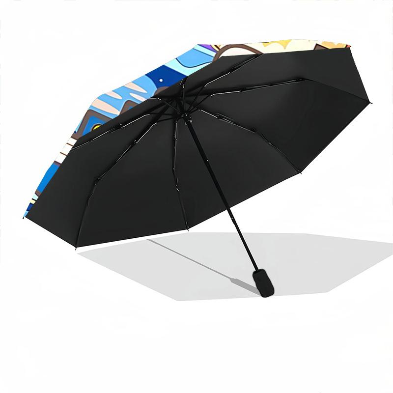 1pc Hello Kitty Nautical Adventure Automatic Opening Umbrella - Portable Tri-Fold Design with 8-Bone Iron Frame, Perfect for Outdoor Use, Festive Gift