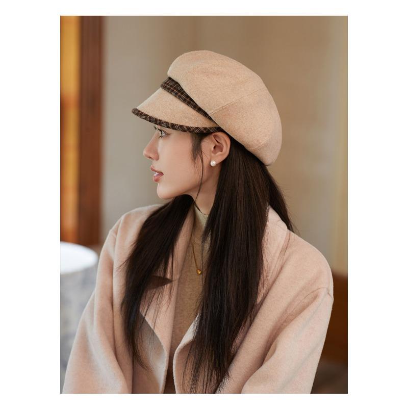 Женская осенне-зимняя восьмиугольная шляпа ретро-шляпа газетчика шерстяной берет