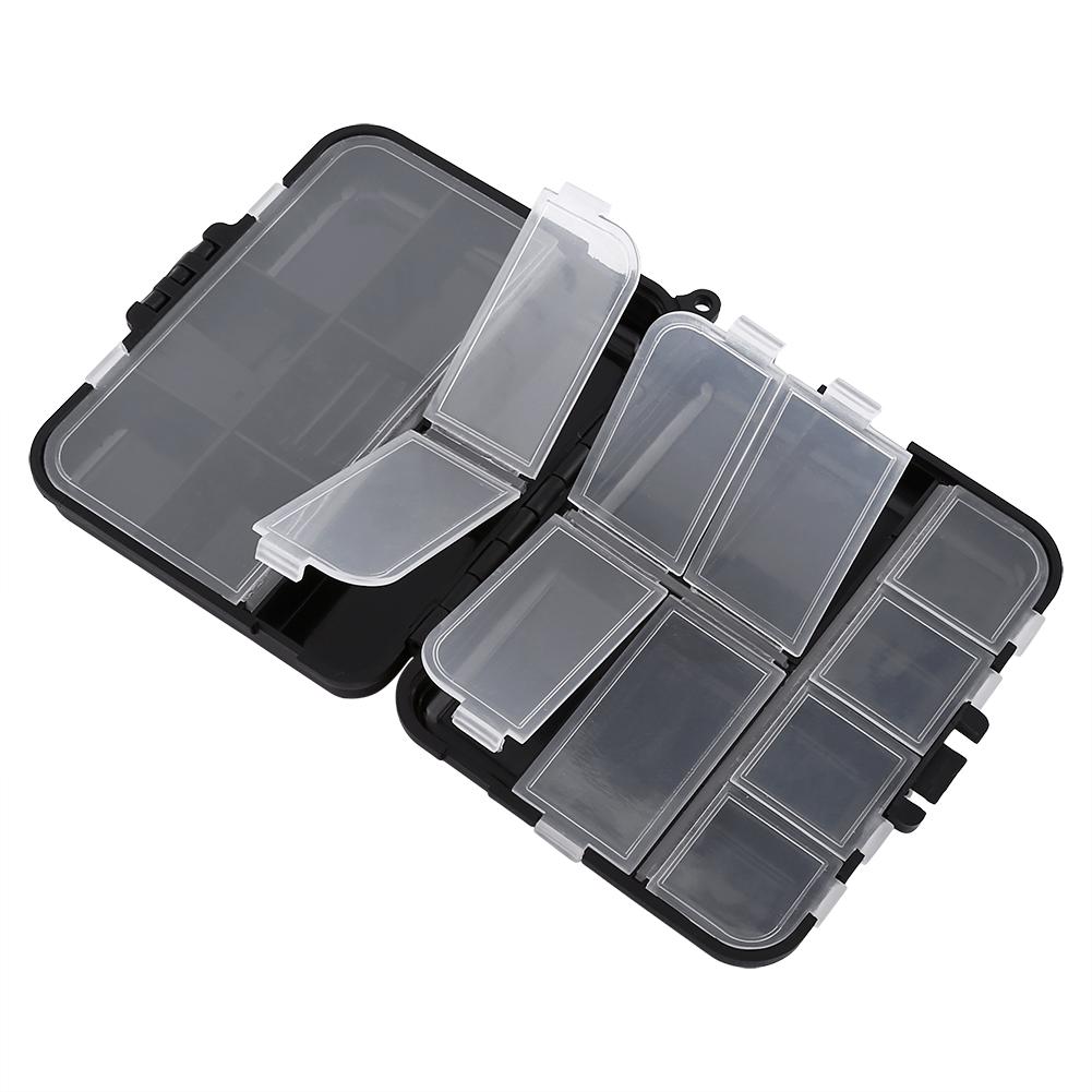 Black 26 Individual Compartments Portable Fishing Baits Durable Plastic Storage Box