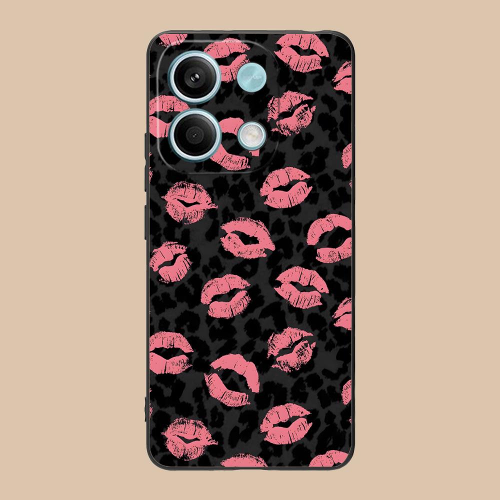 Милый Матовый TPU Чехол для Мобильного Телефона с Поцелуем Губ для POCO F8 F7 F6 F5 F4 F3 F2 Pro GT C75 C71 C65 C61 C40 Pro Ultra Цветной Чехол