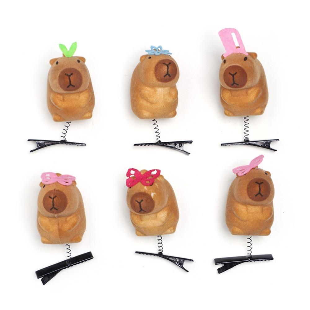 6pcs Cartoon Capybara Hair Accessories Kawaii Duckbill Clip Cute Hairpin Hair Styling