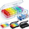 1 Set Weekly Organize with One-side Large Opening Design for Easy Filling, AM PM Pill Case for Medication/Vitamins/Fish Oils/Supplements