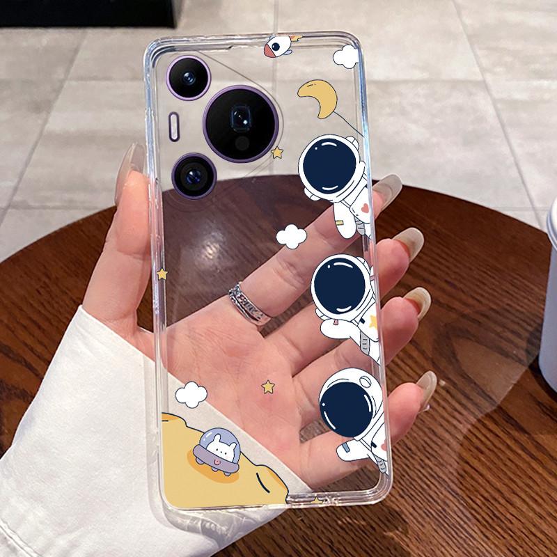 Casing For Huawei Pura 70/70 Pro Plus/70 Pro+ Phone Case Transparent Silicone Aesthetic Cute Cat Cartoon Cover For Pura70 Bumper