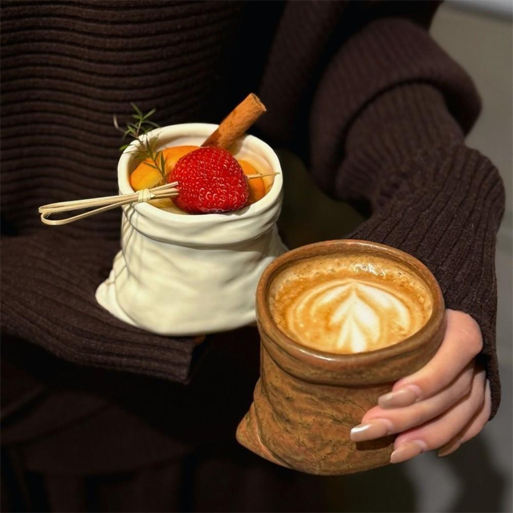 Non-slip Cloth Bag Shaped Mug Heat-resistant Irregular Mugs Milk Cups Coffee Cups  Kitchen Drinking