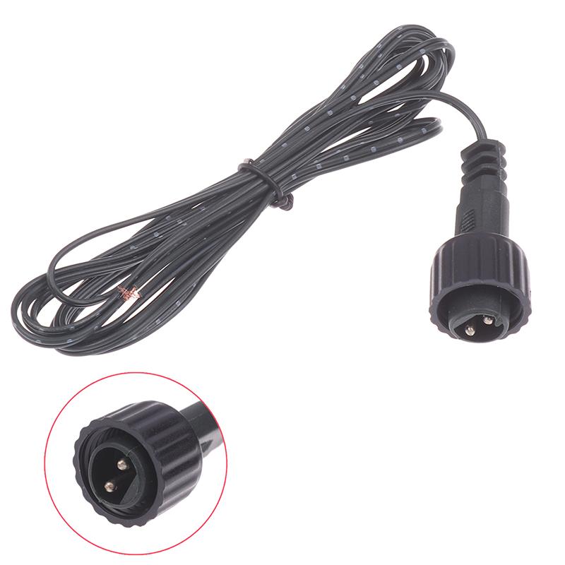 2Pin LED Connector Male 2Meters Black Plug Waterproof Extension Cable Solar Panel Wiring Accessories Kit 2024
