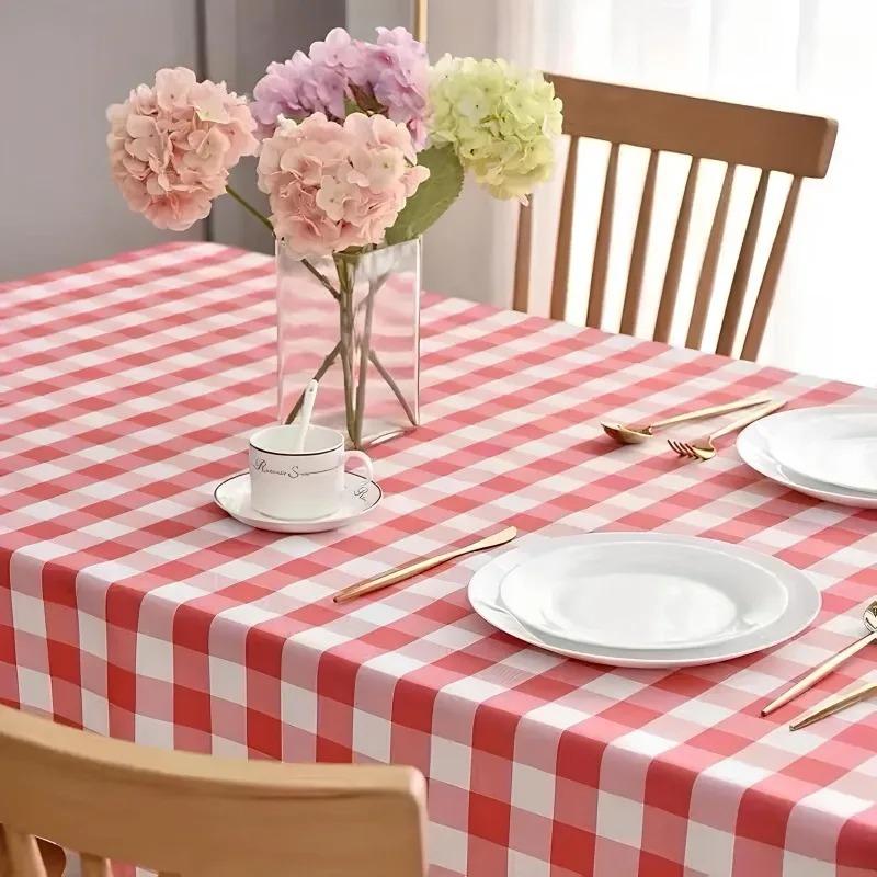 1/3PCS Disposable Checkered Tablecloth Plastic Tablecloth Birthday Party Wedding Picnics Christmas Home Decoration Easy To Clean