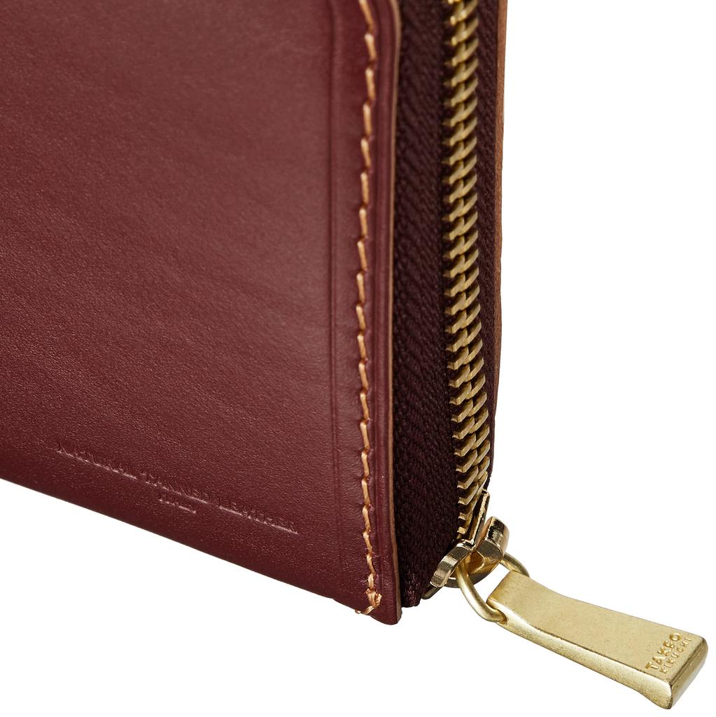 Длинный кошелек с круглой молнией TK Surface Accessory Bordeaux [Takeokikuchi] для мужчин
