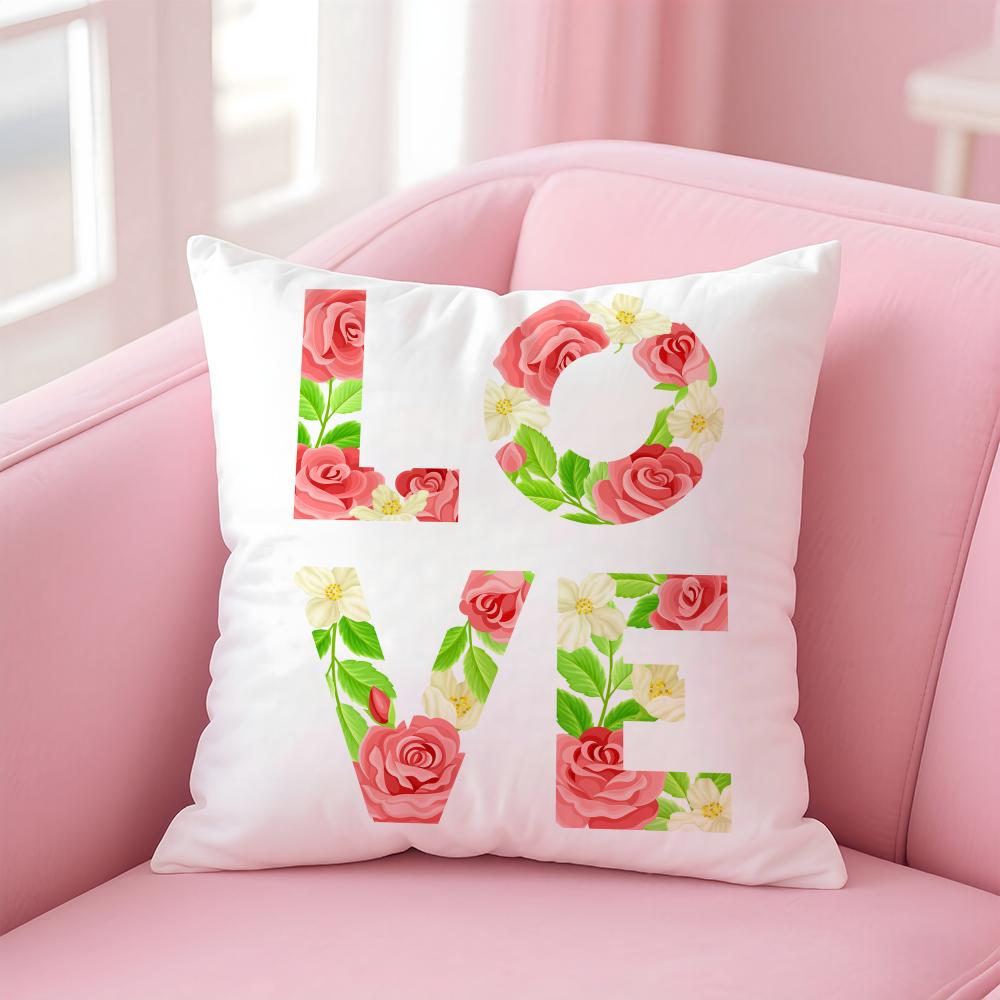 Creative Love Pattern Romantic Modern Art Cushion Cover Pillow Case Soft Skin Friendly Fabric  Concealed Zipper