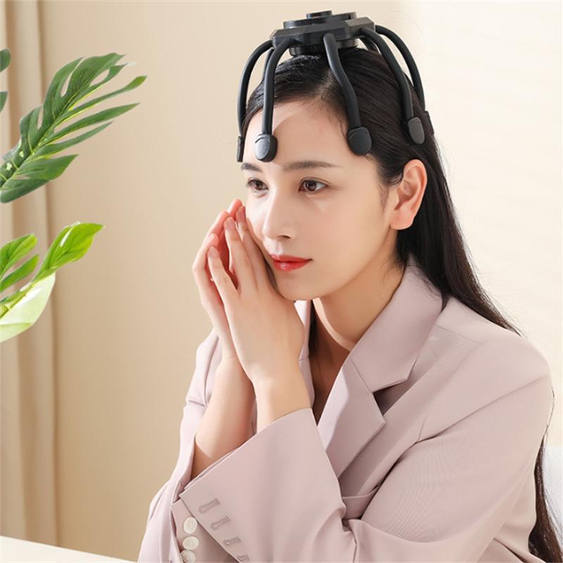 Electric Head Massager Octopus Scalp Massage Instrument With Bluetooth Music Vibration For Relax & Stress Relief Improve Sleep