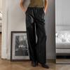 Fashion Solid Color Leather Women's Pants Casual Loose Simple Black Long Pants New Retro Women Drawstring Trousers