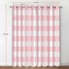 Розовые клетчатые шторы для окна для эстетики спальни, розовые и белые шторы с принтом гингемной клетки, затемняющие комнату, теплоизолированные, блэкаут