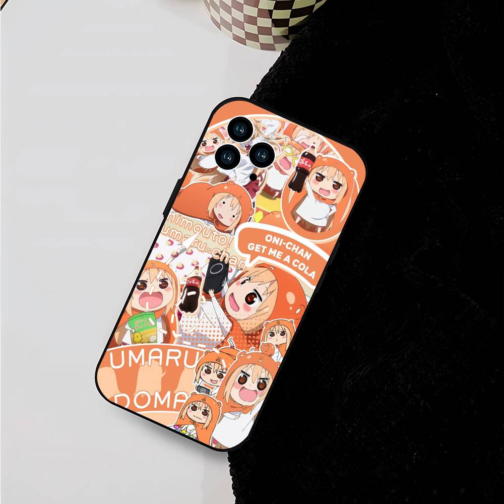 Doma Umaru Для iPhone 13,17,11,12,16,14,15,Plus,Pro Max Мягкий Силиконовый Черный Чехол для Телефона