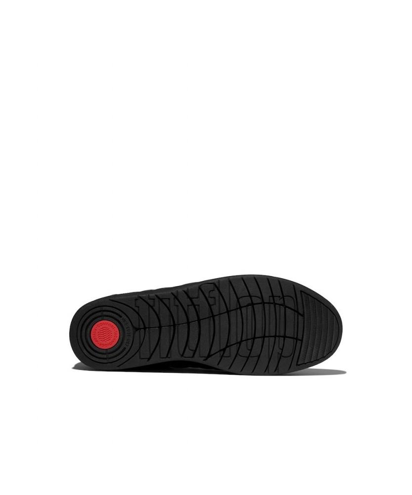 Fitflop [Rally] Женские стеганые кожаные кроссовки - Полностью черные (Ft59K2N145)