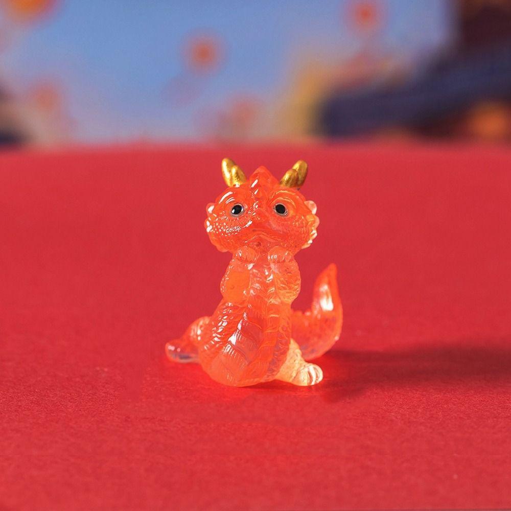Cartoon Transparent Resin Dragon Ornaments Chinese Zodiac Auspicious Dragons Chinese New Year