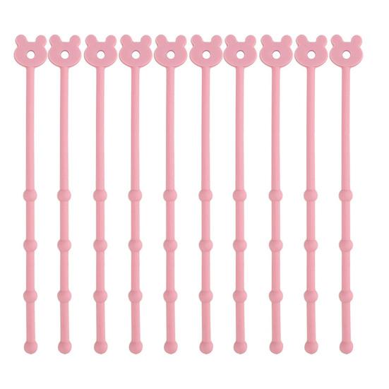 Silicone Cable Ties Reusable Bear Shaped Bag Sealing Zip Tie Multi-Purpose Twist Tie for Food Storage Wire Management