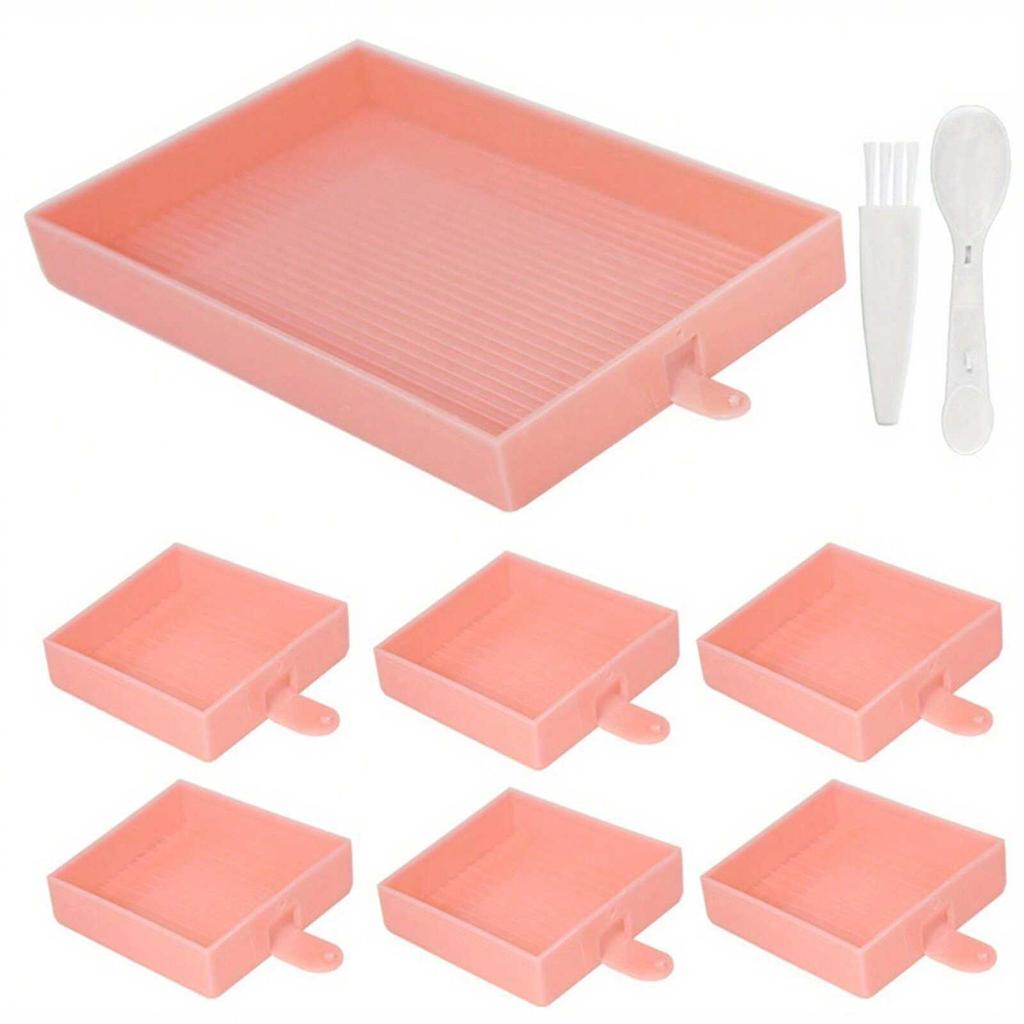 Набор из 9 предметов Палитра Поднос для алмазной живописи Большая емкость Алмазная пластина Алмазная кисть для дизайна ногтей Бисерная доска для вышивки крестом