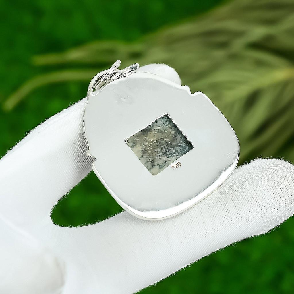 Friendship Day Deal 925 Silver Natural Tree Agate Engagement New Pendant Jewelry