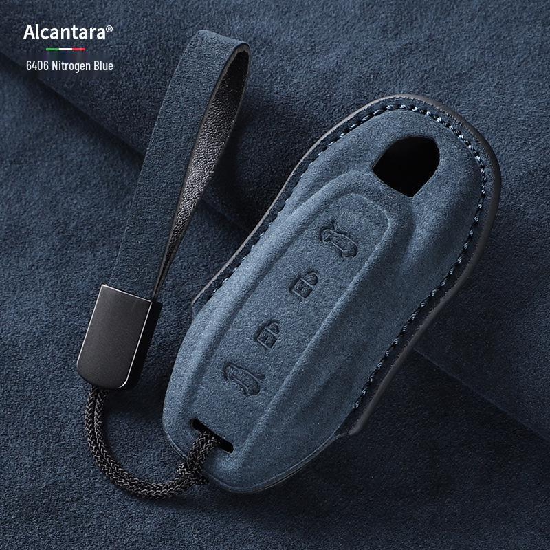 Suede Key Cover with Buckle for Porsche Macan 4, Fits 25 Models, Pure Electric & Jincheng Edition