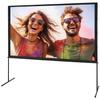 Projector Screen with Stand, 100 inch 16:9 4K 1080 HD Outdoor Movie Screen with Stand, Wrinkle-Free Projection Screen with Bar Feet and Carry Bag, for