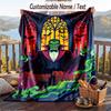 Custom Text Flannel Throw Blanket, Lightweight Cozy Bed Sofa BlanketDracula