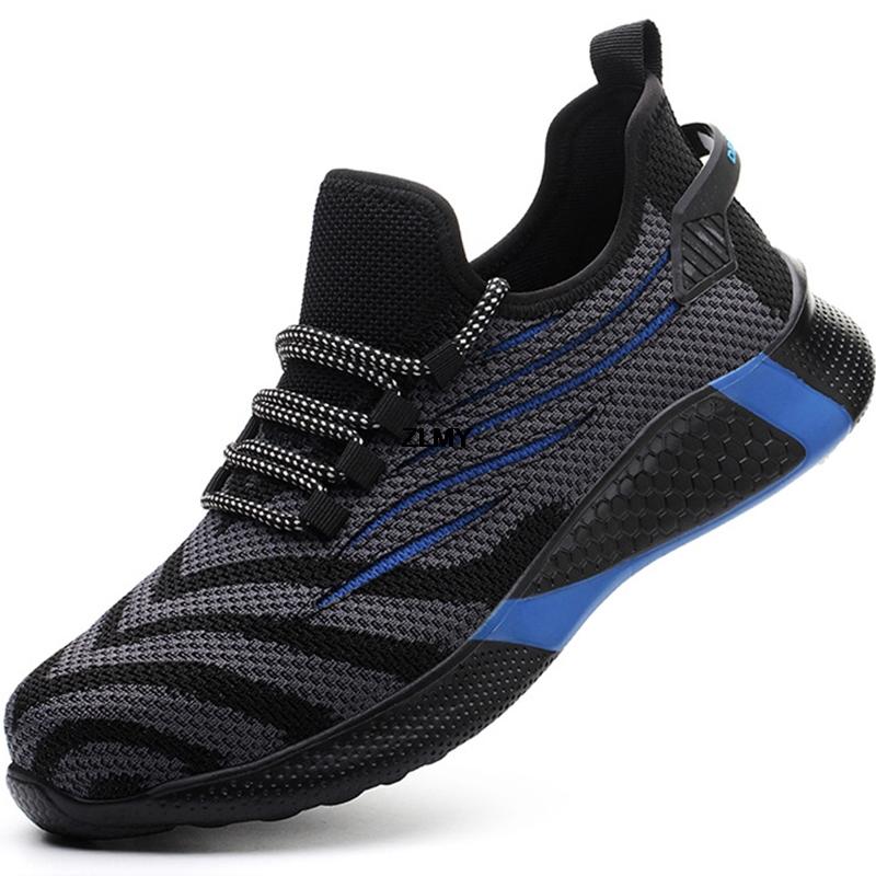 Легкая женская рабочая защитная обувь, кроссовки со стальным носком, противоударные и противопрокольные рабочие ботинки, сетчатые дышащие защитные ботинки для женщин