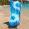 Women's Boho Cover Up, Plus Size Contrast Loose Fit Vacay Beach Kaftan Dress