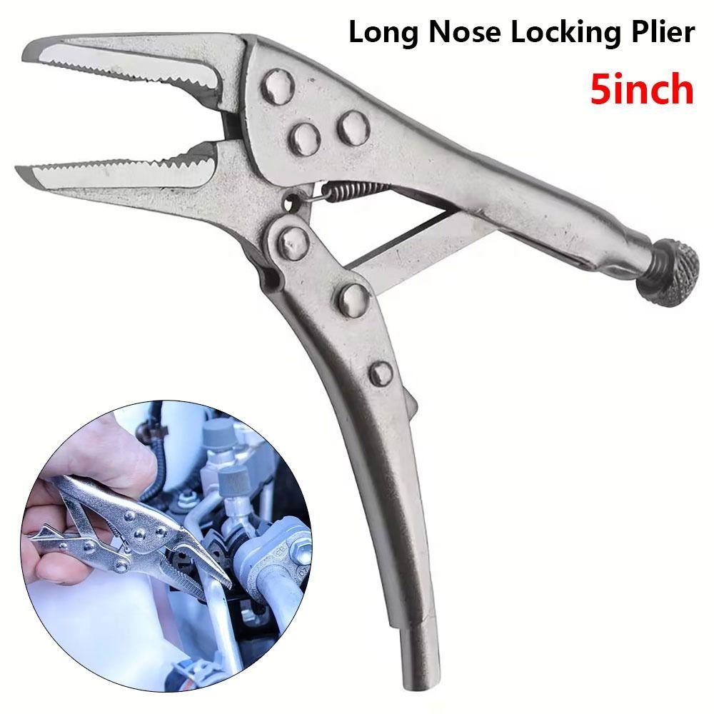 1Pcs Long Jaw Long Nose Locking Pliers 5 Inch Repair Hand Tool For Nuts Bolts Repair