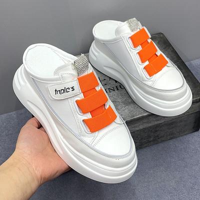 Туфли женские на толстой подошве Muffin 2024 года, лето, новый стиль, повседневная обувь без каблука, с внутренним увеличением, женская вулканизированная обувь