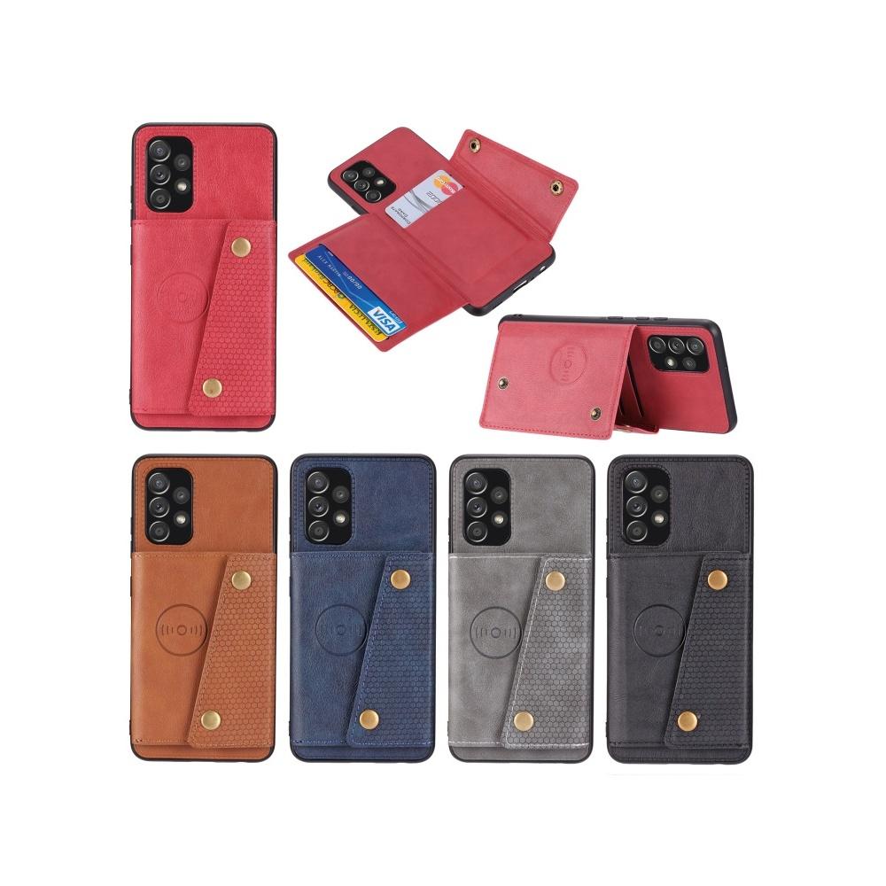 Для Samsung Galaxy A04 A04S A05 A05S A12 A13 A15 A22 A22S A32 A33 A34 A52 A52S A53 A54 A72 A73 4G 5G Чехол Крышка с слотом для карт Магнитное крепление для автомобиля