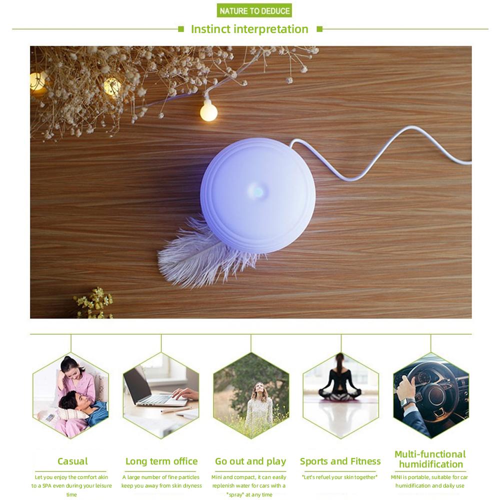 Мини-аромадиффузор 100 мл, форма фонаря, для йоги, концентрации в офисе и путешествий в автомобиле, с 7 успокаивающими цветами подсветки