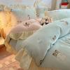 Thickened Milk Fleece Four-Piece Set, Fleece Quilt Cover, Bedding, Coral Flannel Bed Sheet Three-Piece Set
