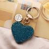 Interior Accessories Rhinestone Metal Key Ring Keys Holder Crystal Keyring Love Heart Keychain