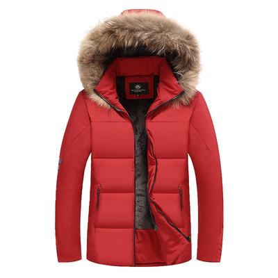 Мужская хлопковая зимняя меховая воротник плюс бархатная хлопковая куртка красивое хлопковое одеяло с капюшоном свободная