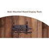 Handicraftviet Wand Display Stand Wall Mount, Handmade Carved Wooden Holder Wands 3 Tiered for Collection, Black (3 slot wand stand)