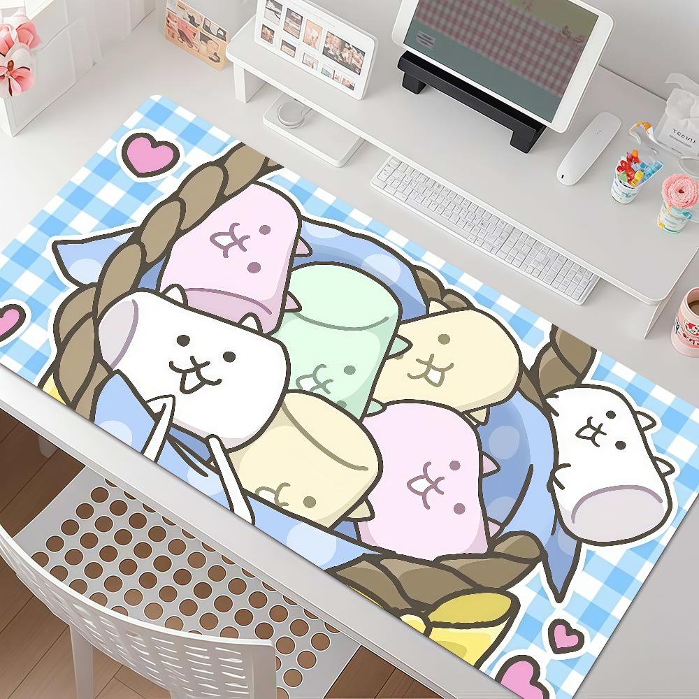 Games BBattle Cats Mouse Pad Anti Slip Rubber Edge Locked Thickened Laptop Gaming Desk Mat