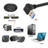 U3-078-DN 90 Degree Down Angled USB 3.0 A Male to Micro-B 3.0 Plug Angled Locking Screw Panel Cable 25cm