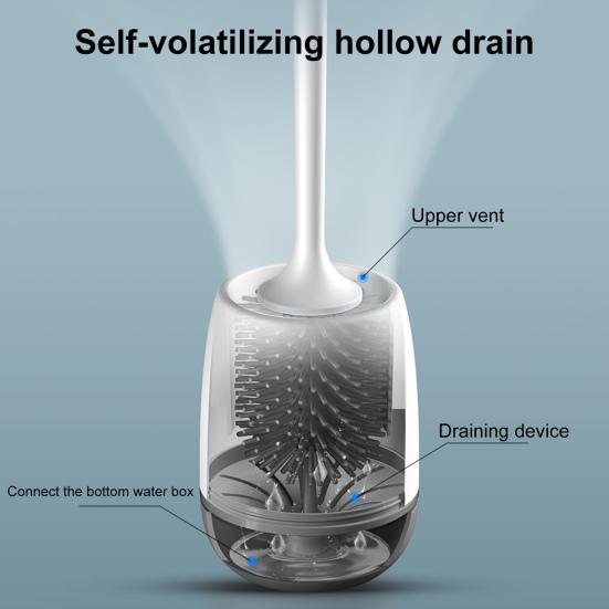 Туалетная щетка с возможностью настенного крепления Простая установка Конструкция слива Чистящая щетка с держателем Настенный аксессуар для ванной комнаты