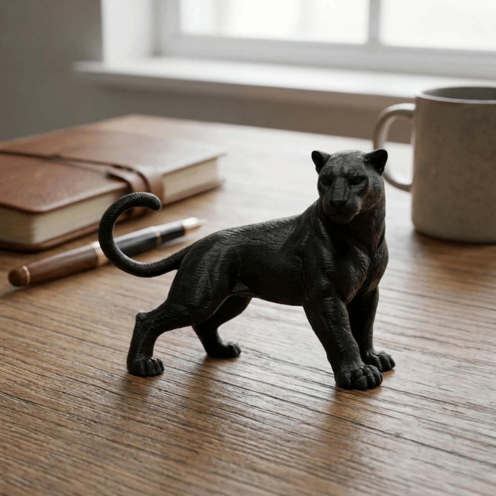 Standing Posture Panther Desktop Ornament Black Leopard Figure 3D Printing Panther Statue Friend