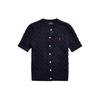 Polo SS22 Однотонный однобортный трикотажный топ с коротким рукавом для женщин Синий WMPOSWENDW20031-400