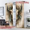 2D FLAT PRINTING 2pcs Curtains (Without Rod) Boho Skull with Feathers Modern Curtain Modern Semi-Sheer Curtains weet Use for