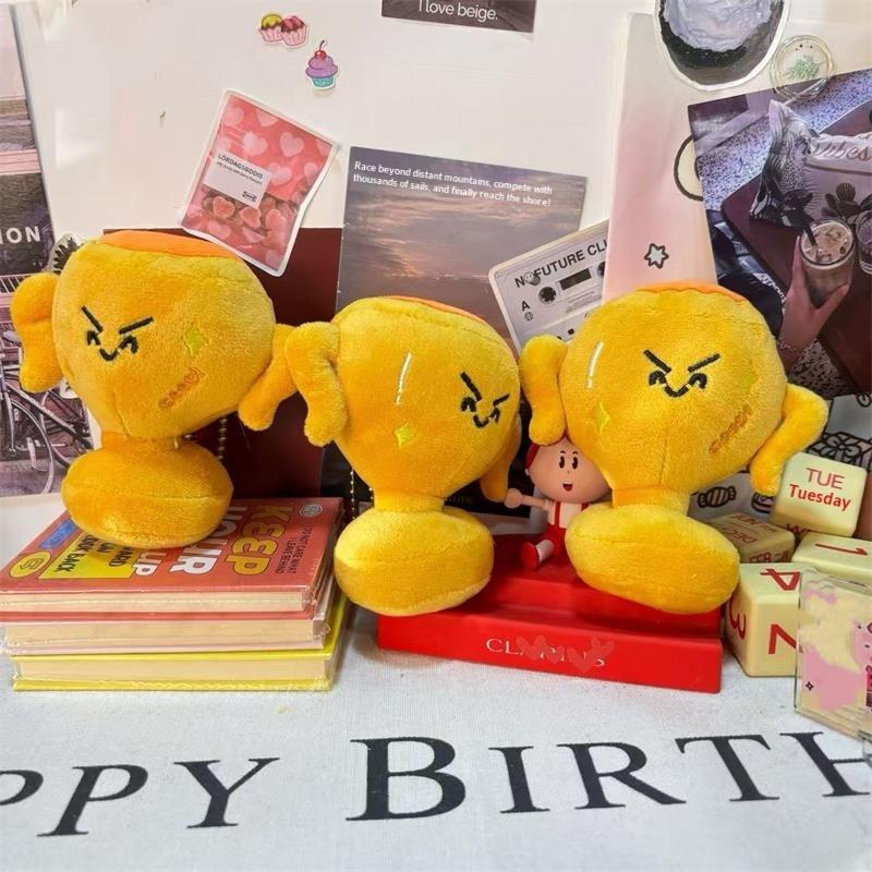 1/2Pcs Cute Victory Trophy Mascot Plush Doll Stuffed Toy Keychain Pendant Bag Hanging Charm Keyring Lucky Blessing Souvenir Gift