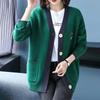 Вязаная куртка-кардиган, женская осенне-зимняя утолщенная теплая повседневная эластичная куртка-свитер, универсальная повседневная удобная куртка