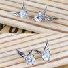 Earrings Exquisite Angle Wing Pattern Plated Rhinestone Women Ear Studs