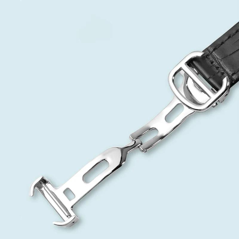 Ремешок для часов Dermis для мужчин Для Cartier синий воздушный шар большой, средний и маленький выпуклый кожаный ремешок для женских часов14.8/16.8/18.11/20.12