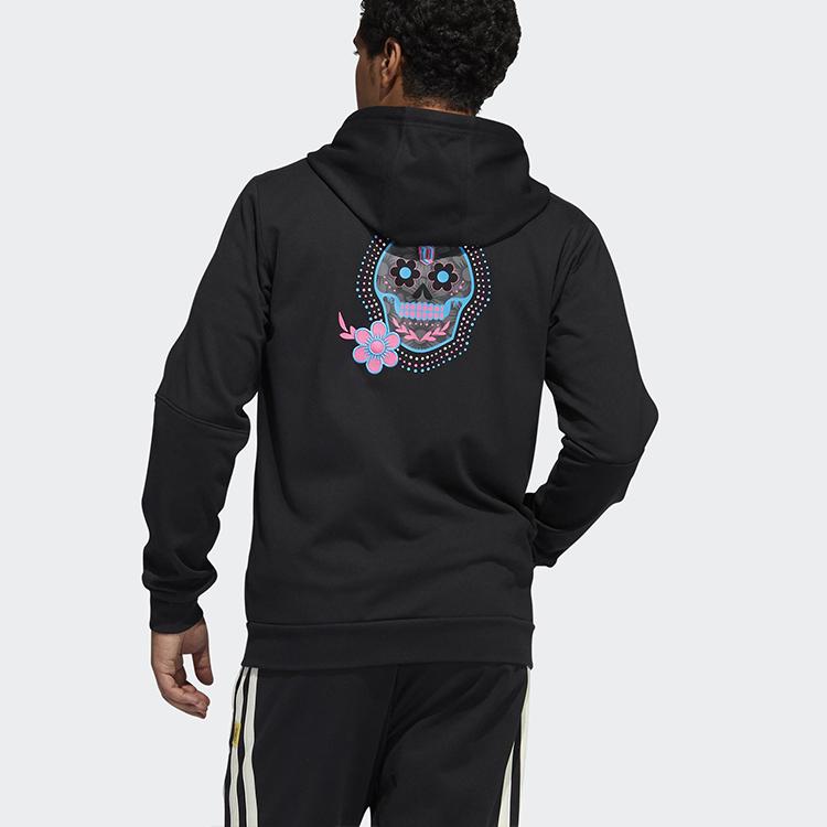 Adidas Сплошной цвет, спортивная беговая тренировочная куртка с капюшоном, мужская верхняя одежда, черный GP6259