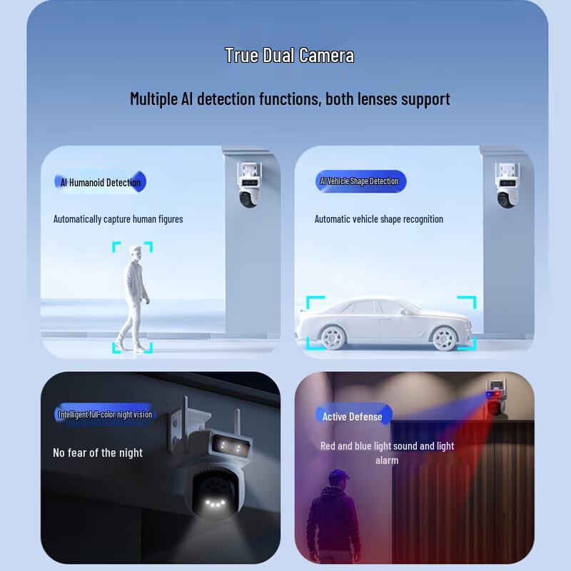 Wi-Fi камера EZVIZ Y9 с двумя объективами 4 Мп + 4 Мп для улицы, штекер CN (адаптер в комплекте)