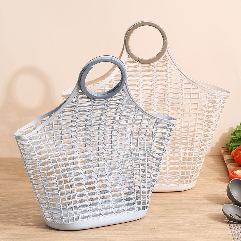 Корзина для овощей, переносная корзина для покупок, пластиковая корзина для хранения овощей и фруктов, японский стиль, толстая переносная корзина