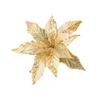 Fabric Plastic Christmas Artificial Flowers DIY Decoration Glitter Fake Flower  New Year