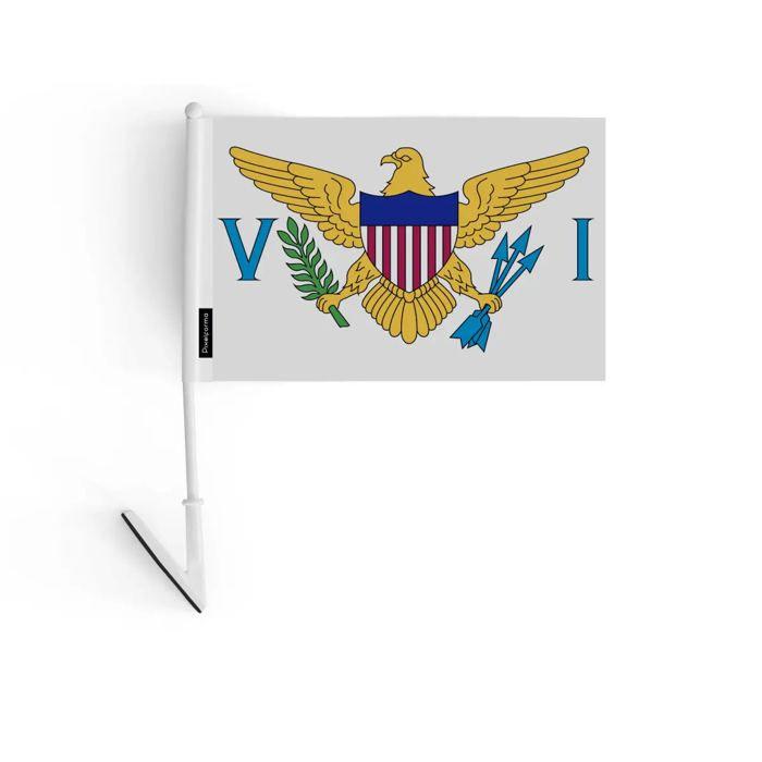 Drapeau adhésif Îles Vierges des États-Unis – 14 x 21 cm – Polyester Souple – Facile à Coller – 5 pièces – Pixelforma